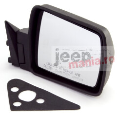 Blk Manual Right Side Mirror, 84-96 Cherokee XJ