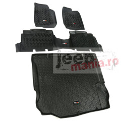 Set covorase fata , spate si bena, Negre pentru 11-18 Jeep  Wrangler Unlimited 4 usi