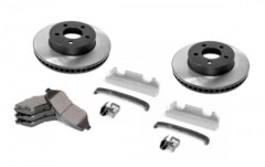 KIT Frana FATA pt. Jeep Wrangler (YJ) 1990-1995, (TJ) 1997-1999, Cherokee (XJ) 1990-1999, Grand Cherokee (ZJ), include Discuri Frana, Placute si Kit montaj pt. Etrieri 