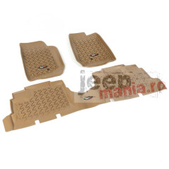Floor Liner Kit, Tan, 07-17 Jeep 4-Door Wrangler
