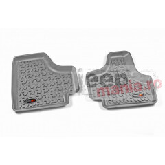 Floor Liners, Rear, Gray, 08-12 Jeep Liberty KK