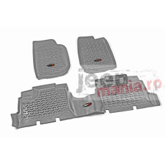 Floor Liner Kit, Gray, F/R, 07-17 4-Door Wrangler