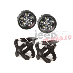 Small X-Clamp & Round LED Light Kit, Black, 2-Pc.