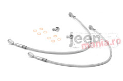 Front Brake Hoses, Stainless, 97-06 Wrangler TJ