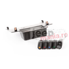 Panou Suplimentar Consola Centrala cu 4 Comutatori 2 pozitii si Conector DUAL USB, pt. 11-18 Jeep Wranglers JK/JKU