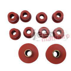 Rear Leaf Spring Bushing Kit, Red, 76-86 CJ Models