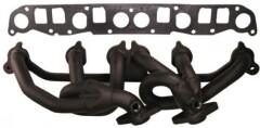 Set Galeria Evacuare: Performance Header in Black Coated Steel for 00-04 Jeep Wrangler TJ & Unlimited, 00-01 Cherokee XJ, 99-01 Grand Cherokee WJ with 4.0L Engine