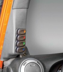 A-Pillar: Panou Suplimentar Stalp cu 4 Comutatori 2 pozitii, pt. 11-18 Jeep Wranglers JK/JKU