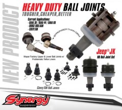 Set 2 Pivoti: Superiori si Inferiori SYNERGY SUSPENSION pt. 99-18 Jeep Wrangler & Wrangler Unlimited JK, Grand Cherokee WJ , DANA30 si DANA44