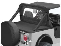 Duster Deck Cover NEGRU Denim pt. 1987-1991 Jeep Wrangler YJ cu SoftTOP