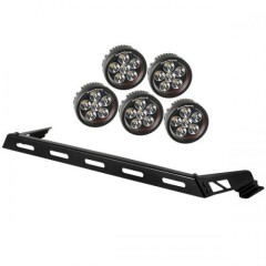 SET 5 Proiectoare LED Rotunde cu prindere Capota pt. 07-17 Jeep Wrangler & Wrangler Unlimited JK
