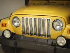Insertie Aluminiu Cromata pt. grila fata pt. 97-06 Jeep Wrangler TJ & Unlimited, Rugged Ridge