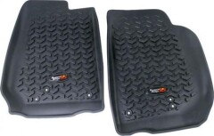 Covorase cauciuc NEGRE fata Rugged Ridge pt. 07-18 Jeep Wrangler & Wrangler Unlimited JK (set 2 buc)