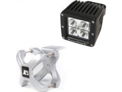 Proiector LED Cube CREE 3 in / 7.6 cm NEGRU / SILVER, cu Suport X-Clamp pt. bara tubulara 1.25 in–2 in (3.2 cm – 5 cm) - Rugged Ridge -, Driving Light, 16 Wati - Rugged Ridge -