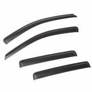 Window Rain Deflectors / Visor KIT, Front and Rear, Matte Black, Rugged Ridge, 2007-2010 Jeep MK Compass / Patriot