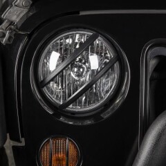 Grila protectie Faruri pivotanta- ELITE - Negru Texturat pt. 1997-2018 Jeep Wrangler JK si Unlimited JKU