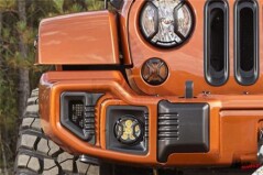Grila protectie Semnale Frontale - ELITE - Negru Texturat pt. 2007-2018 Jeep Wrangler JK si Unlimited