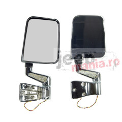 Door Mirror Kit LED Turn Signal Chrome 87-02 YJ TJ