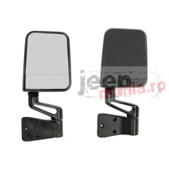 Door Mirror Kit, Dual Focus, Black, 87-02 Wrangler