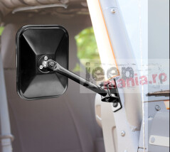 Quick Release Mirrors, Pair, Blk Rect. 97-17 TJ JK