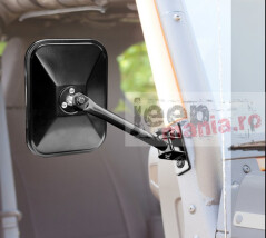 Quick Release Side Mirror Blk Rectangular 97-14 Wr