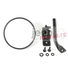 Stubby Trail Mirror, Round, Txt Blk; 97-18 TJ/JK