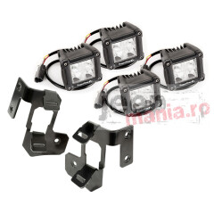 A-Pillar Light Mnt Kit, Black, Dual Cube, 07-17 JK