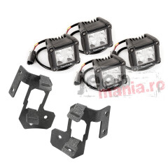 A-Pillar Light Mnt Kit, Text, Dual Cube, 07-17 JK