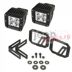 LED Light & Mount Kit, Square, 07-18 Wrangler