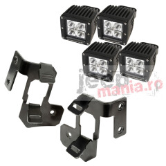 A-Pillar Light Mnt Kit, Semi Blk, Sq LED, 07-18 JK