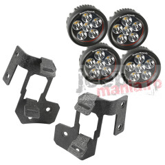 A-Pillar Light Mnt Kit, Text Blk, Rd LED, 07-18 JK