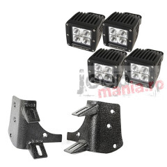 Dual A-Pillar LED Kit, 3-Inch Square; 97-06 TJ/LJ
