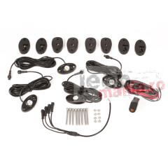LED Rock Light Kit with Harness, 4-pc, WHITE; pt. 07-18 Jeep Wranglers JK/JKU