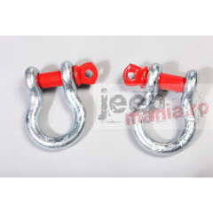 D-Ring Shackle, 3/4-Inch, Silver w/ Red pin