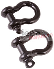 D-Ring Shackles, 3/4-Inch, Black, Steel, Pair
