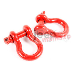 D-Ring Shackles, 7/8-Inch, Red, Steel, Pair