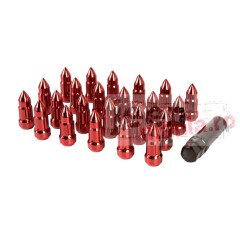 SET 23 Piulite Roata, ROSII, Bullet Style, Red, 1/2-20