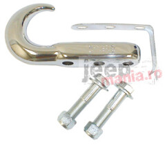 Front Tow Hook, Chrome, 42-06 Jeep CJ & Wrangler