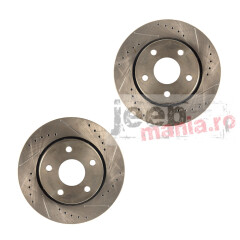 Disc Brake Rotors Frt Drilled&Slotted 07-17 Wrangl