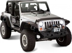 Aripi Bushwacker FLAT STYLE Extended, Negru Mat pt. 07-18 Jeep Wrangler Unlimited JK 2 Door