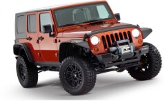 Aripi Bushwacker FLAT STYLE Extended, Negru Mat pt. 07-17 Jeep Wrangler Unlimited JK 4 Door