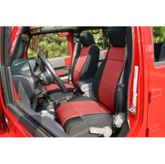 Neoprene FRT Seat Covers Blk & Red 11-18 Wrangler