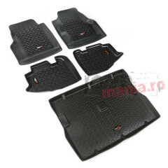 Floor Liner Kit, Black, F/R/C, 97-06 Wrangler