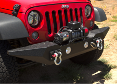 KIT: Bara Fata cu Suport de Troliu standard si Bara Spate scurta- SPARTAN by Rugged Ridge™ - pt. 07-18 Jeep Wrangler & Wrangler Unlimited JK
