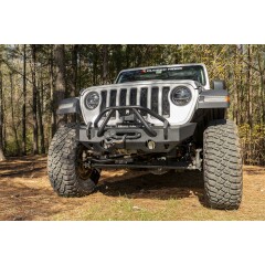 Bara Fata Heavy Duty STUBBY cu Suport de troliu pt. 07-18 Jeep Wrangler JK/JKU, 2018+ Jeep Wrangler JL /JLU, 2019+ Jeep Gladiator JT - by Rugged Ridge™