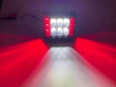 Proiector Stroboscopic LED cu Lumina ALBA SI ROSIE - Auto Offroad 4D 45W/12V-80V, 3825 Lumeni, 4