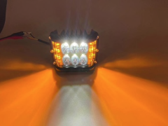 Proiector Stroboscopic LED cu Lumina ALBA SI Portocalie - Auto Offroad 4D 45W/12V-80V, 3825 Lumeni, 4