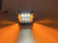 Proiector Stroboscopic LED cu Lumina ALBA SI Portocalie - Auto Offroad 4D 45W/12V-80V, 3825 Lumeni, 4