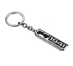 Jeep SEVENTY FIVE YEARS 1941 Keychain - Silver/Black