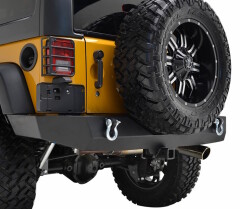 Bara Spate ALASKA R8 cu degajare pt roata rezerva mare, prinderi ocheti tractare si receiver carlig remorcare pt. 07-18 Jeep Wrangler JK & JKU